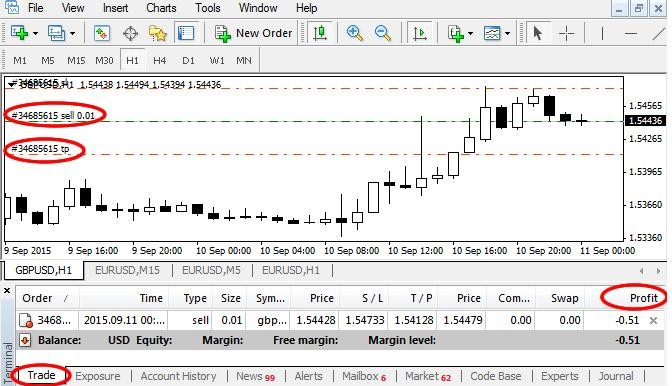 monitor running trade on metatrader